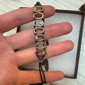 Silpada Gold and Black Bracelet with Crystal Accents